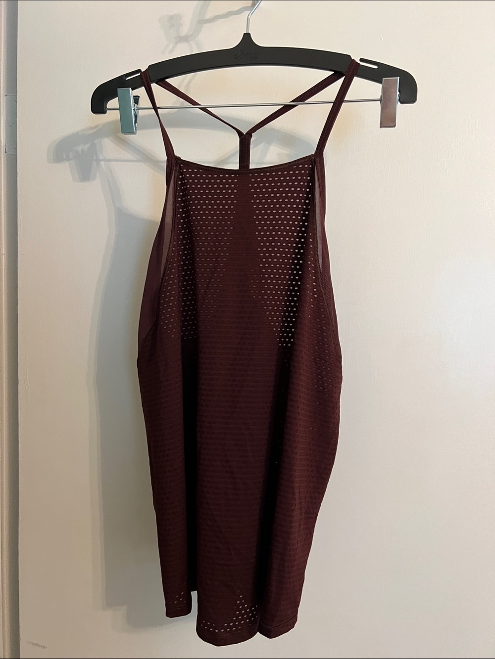 Athleta Maroon Mesh-Strap Tank Top